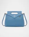 Mcm Turquoise Leather Mini Soft Diamond Handbag In Blue Heaven
