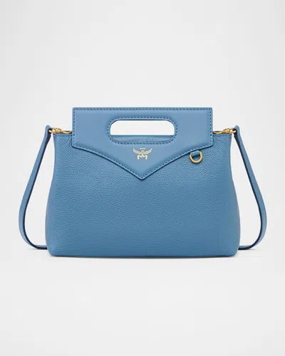 Mcm Diamond Leather Crossbody Bag In Blue Heaven