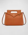 Mcm Caramel Leather Mini Soft Diamond Handbag In Terracotta
