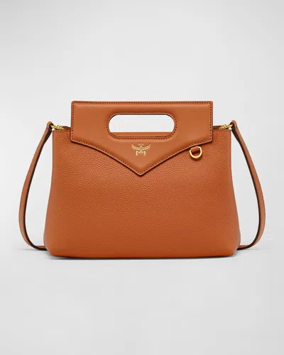 Mcm Diamond Leather Crossbody Bag In Terracotta