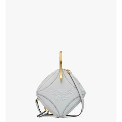 Mcm Diamond Logo Crossbody In Calf Leather In Gray