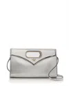 Mcm Diamond Metallic Leather Crossbody Bag In Silver