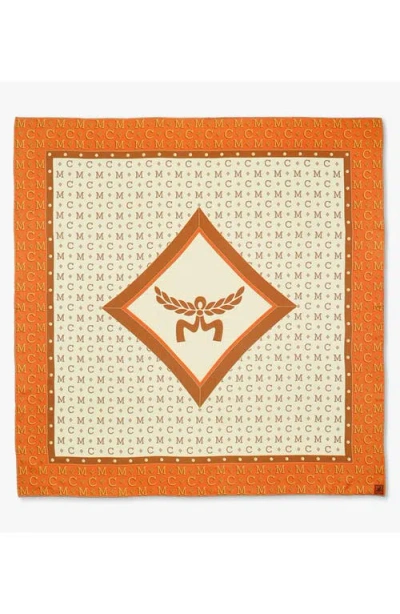 Mcm Diamond Monogram Scarf In Orange