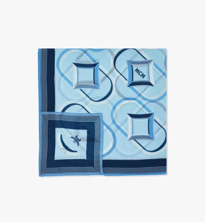 Mcm Diamond Monogram Wool Shawl In Chambray Blue