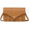 Mcm Printed Canvas Diamond Crossbody Bag In Cognac