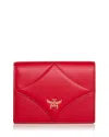 Mcm Diamond Small Leather Wallet In Blue