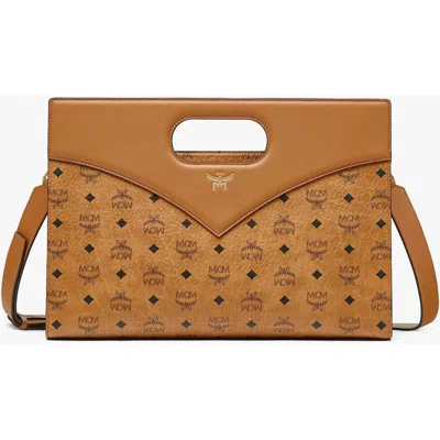 Mcm Diamond Tote In Cognac