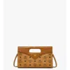 Mcm Diamond Tote In Visetos And Croco-embossed Leather