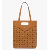 Mcm Diamond Tote In Visetos Leather Mix In Brown