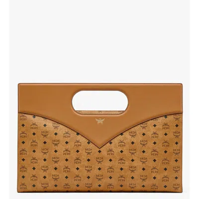 Mcm Diamond Tote In Visetos Leather Mix In Green