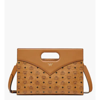 Mcm Diamond Tote In Visetos Leather Mix In Brown