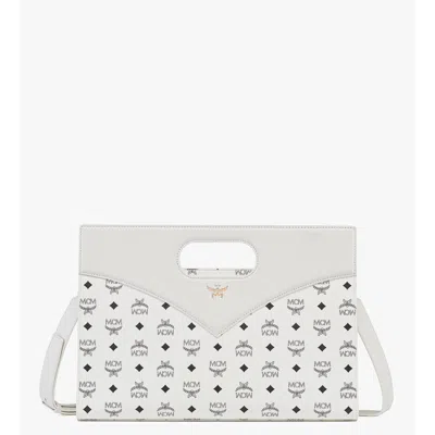 Mcm Diamond Tote In Visetos Leather Mix In White