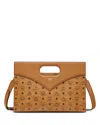 Mcm Logo Shoulder Bag In Cognac