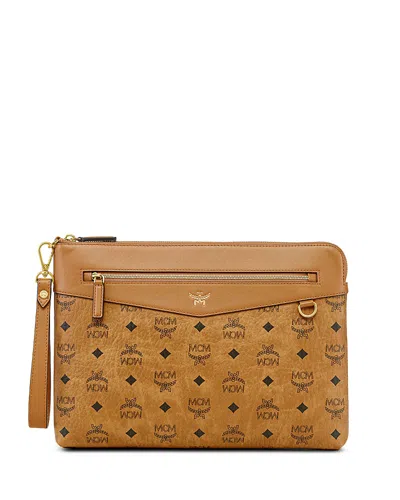 Mcm Diamond Visetos Flat Medium Pouch