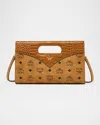 Mcm Diamond Visetos Monogram Crossbody Bag In Cognac