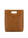 Mcm Diamond Detail Large Tote Bag In Brown