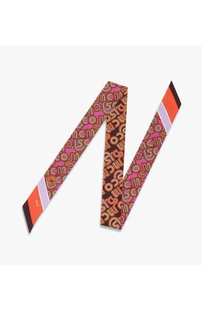 Mcm Disco Monogram Print Petite Scarf In Aw26 Sangria Sunset