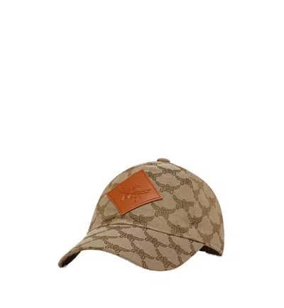 Mcm Double-dyed Denim Jacquard Cap With Lauretos Monogram In Brown