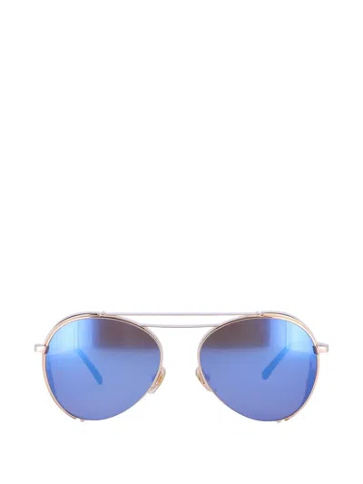Mcm Double-bridge Pilot Sunglasses In Gold