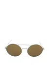 Mcm Double-bridge Round-frame Sunglasses In Silver