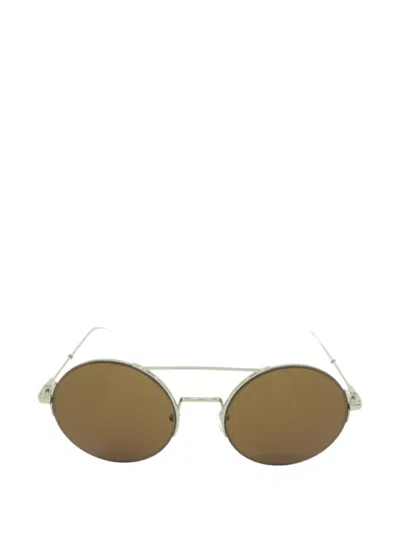 Mcm Double-bridge Round-frame Sunglasses In Silver