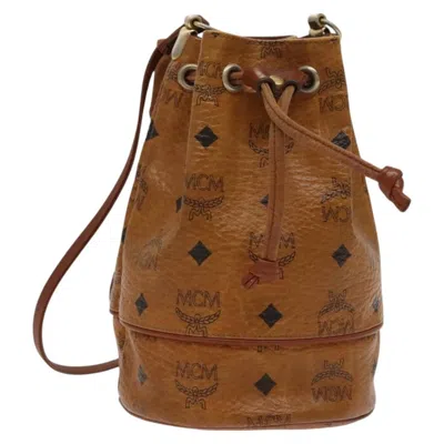 Pre-owned Mcm Drawstring Shoulder Bag Leather Pvc Shoulder Bag Bag () In Brown