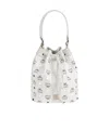 Mcm Drawstring Shoulder Bag In White