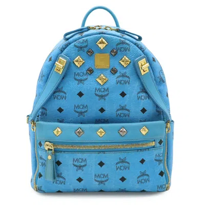 Mcm Dual Stark Backpack Pvc/leather Blue