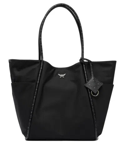 Mcm Durable Nylon Shoulder Bag In Black