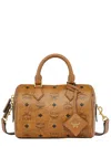 Mcm Small Ella Boston Bag In Brown