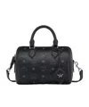Mcm Ella Boston Bag In Visetos In Black