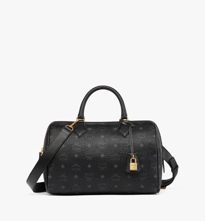 Mcm Ella Boston Bag In Visetos In Pink