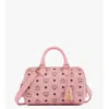 Mcm Ella Boston Bag In Visetos In Pink