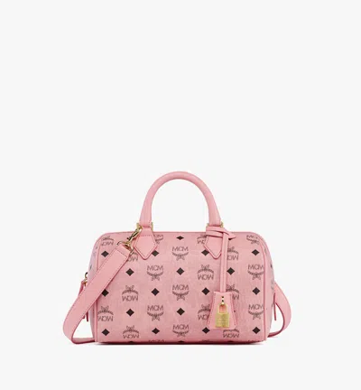 Mcm Ella Boston Bag In Visetos In Animal Print