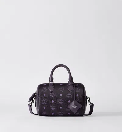 Mcm Ella Boston Bag In Visetos In Purple
