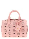 Mcm Structured Top Handle Handbag With Detachable Strap In Pink