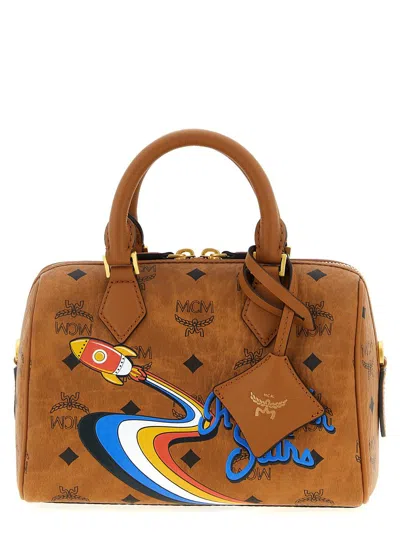 Mcm Ella Boston Top Case In Brown