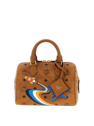Mcm Ella Boston Top Case In Brown