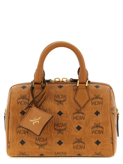 Mcm Ella Boston Top Handle Bag In Tan