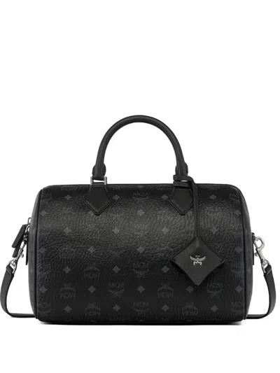 Mcm Medium Ella Boston Bag In Black