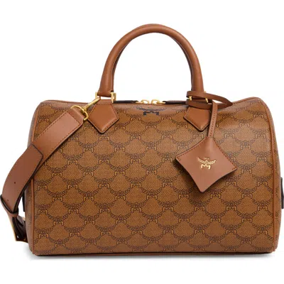 Mcm Ella Medium Boston Bag In Cognac