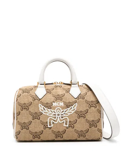 Mcm Ella Zipped Boston Bag In Neutrals