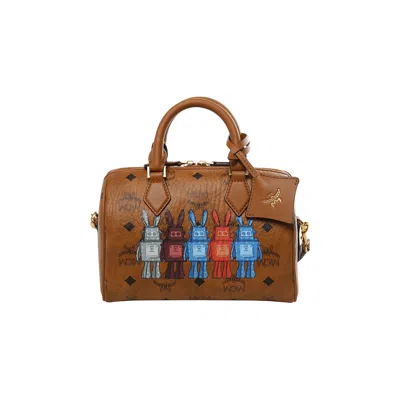 Pre-owned Mcm Ella Vi Boston Small Bag 'cognac' | Tan | Men's Size Onesize In Brown
