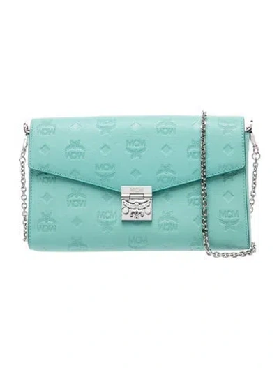 Pre-owned Mcm Embossed Leather Millie In Blue