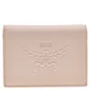 Mcm Embossed Logo Leather Mini Himmel Snap Wallet