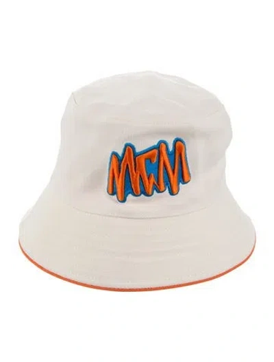 Pre-owned Mcm Embroidered Bucket Hat In Neutral