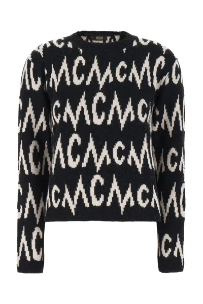 MCM EMBROIDERED CASHMERE BLEND OVERSIZE SWEATER