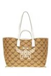 Mcm Printed Synthetic Leather Shopping Bag