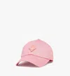 Mcm Essential Diamond Cap In Cotton Twill In Pink