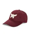Mcm Essential Logo Baseball Cap In Rouge Burgundy
